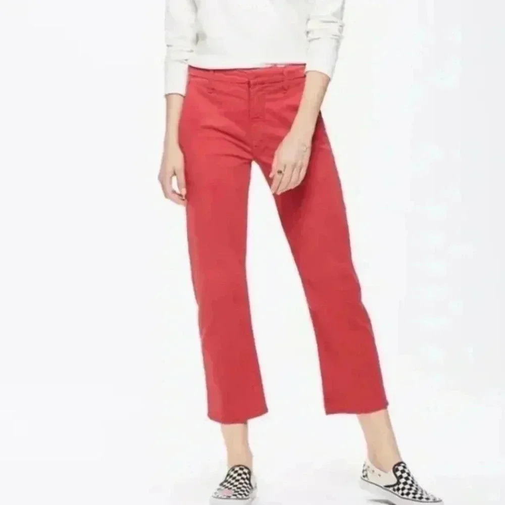 5/$100 MOTHER The Tomcat Prep Jeans Poppy Red Killing Time